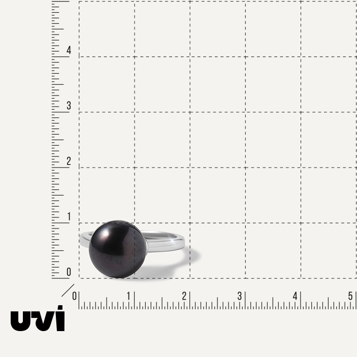 Серебряное кольцо с черным жемчугом