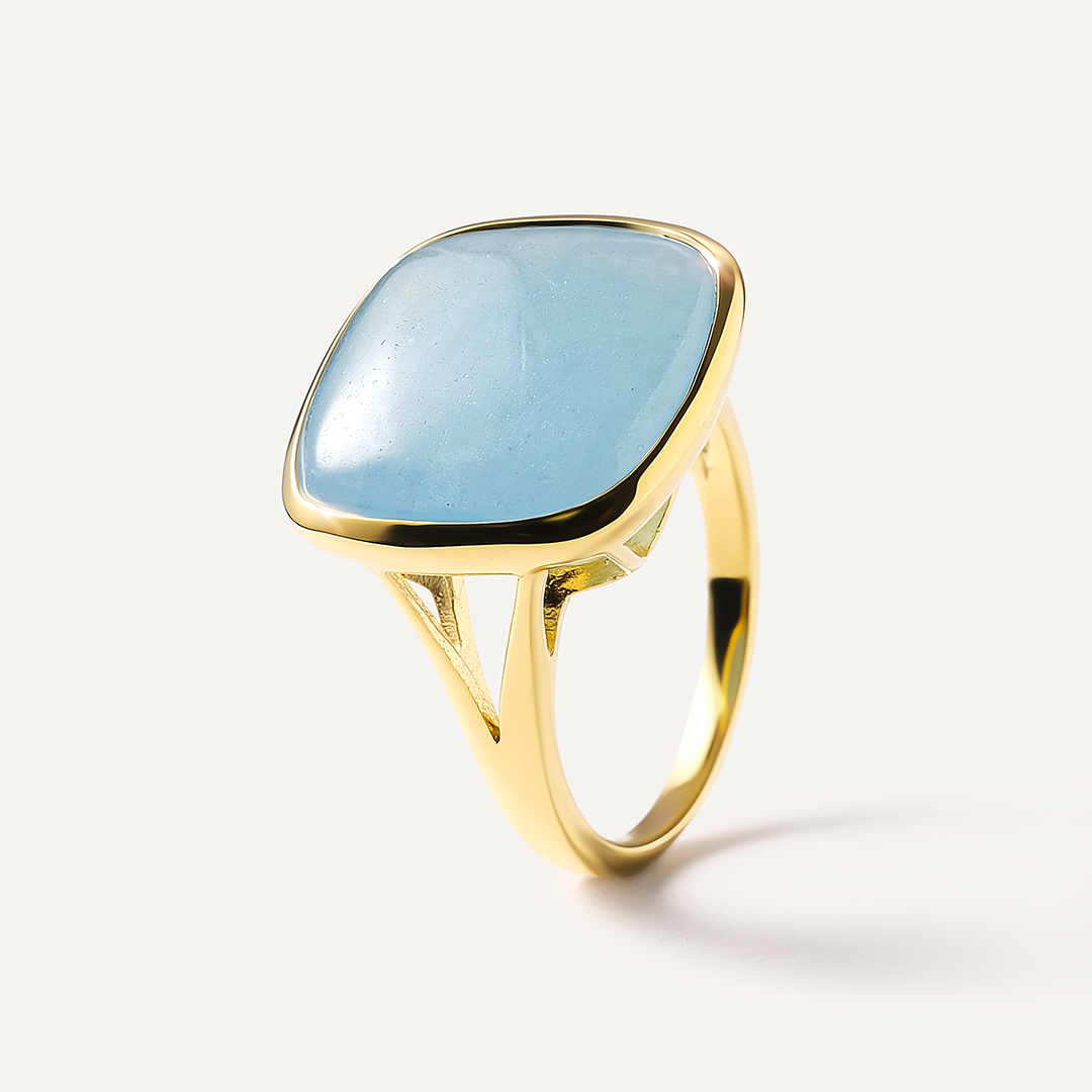 Серебряное кольцо с аквамарином