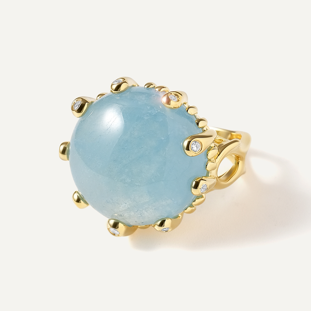 Серебряное кольцо с аквамарином