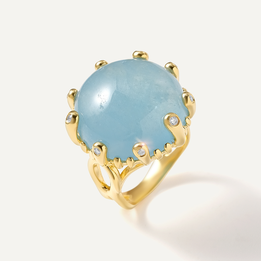 Серебряное кольцо с аквамарином