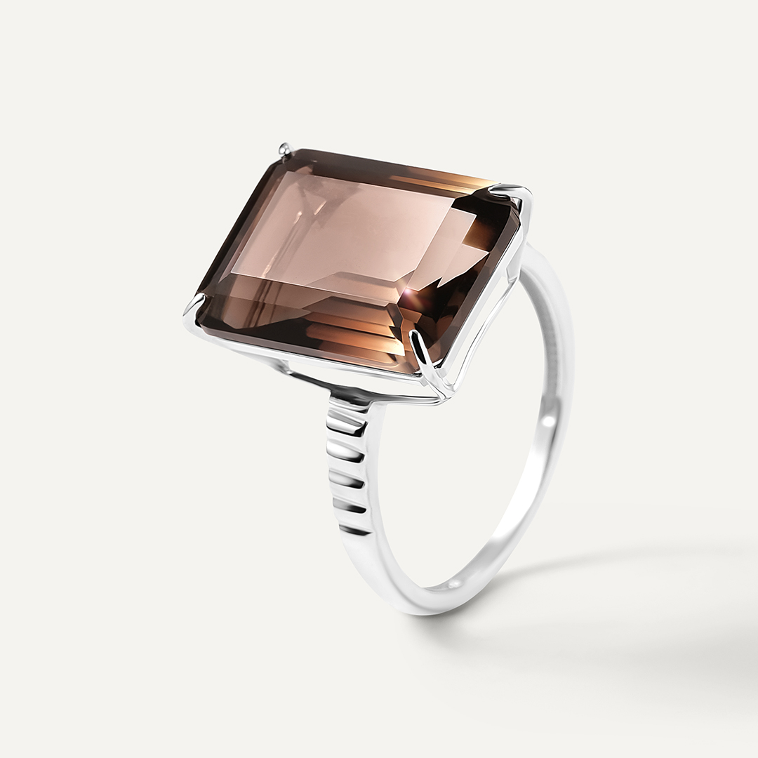 Серебряное кольцо с раухцитрином