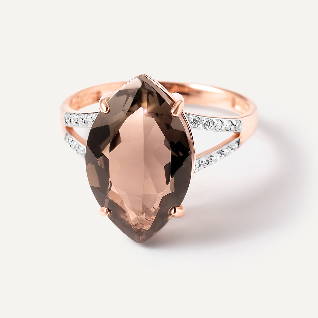 Серебряное кольцо с раухцитрином