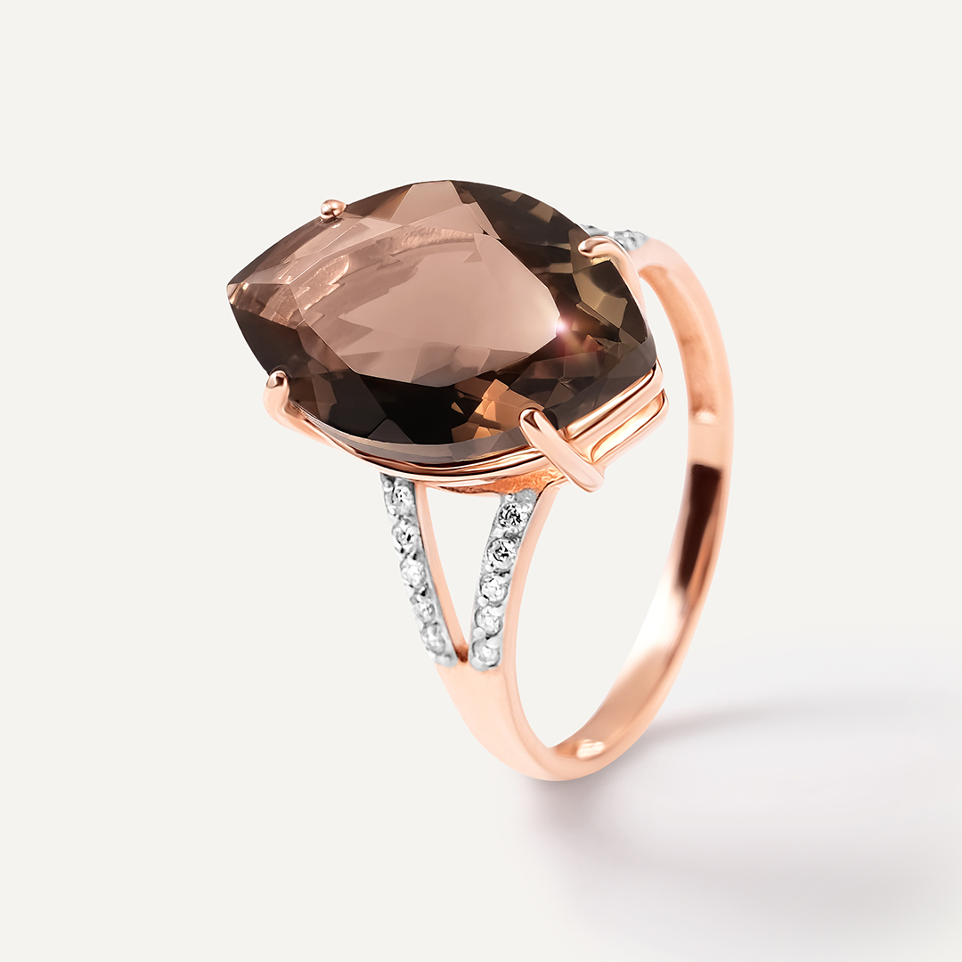 Серебряное кольцо с раухцитрином