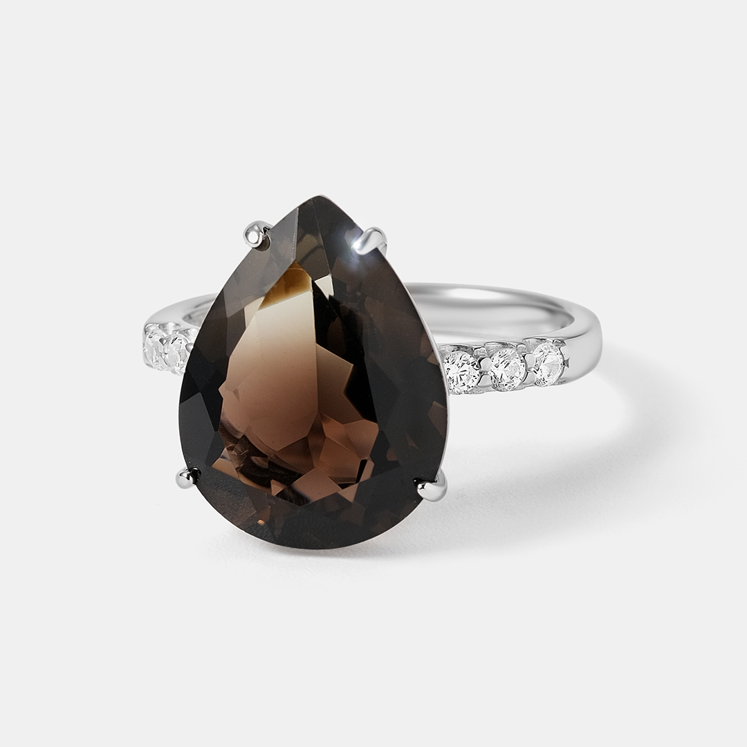Серебряное кольцо с раухцитрином