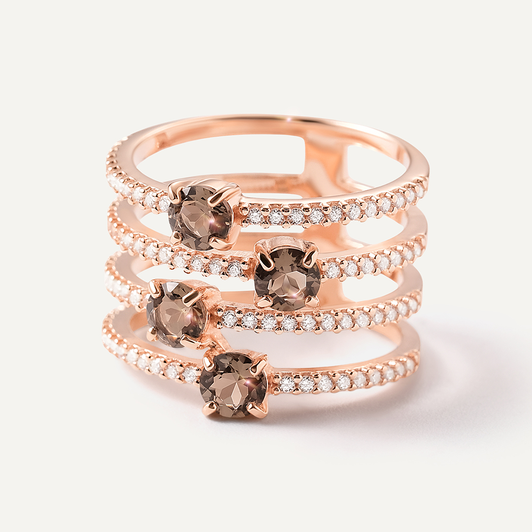 Серебряное кольцо с раухтопазами