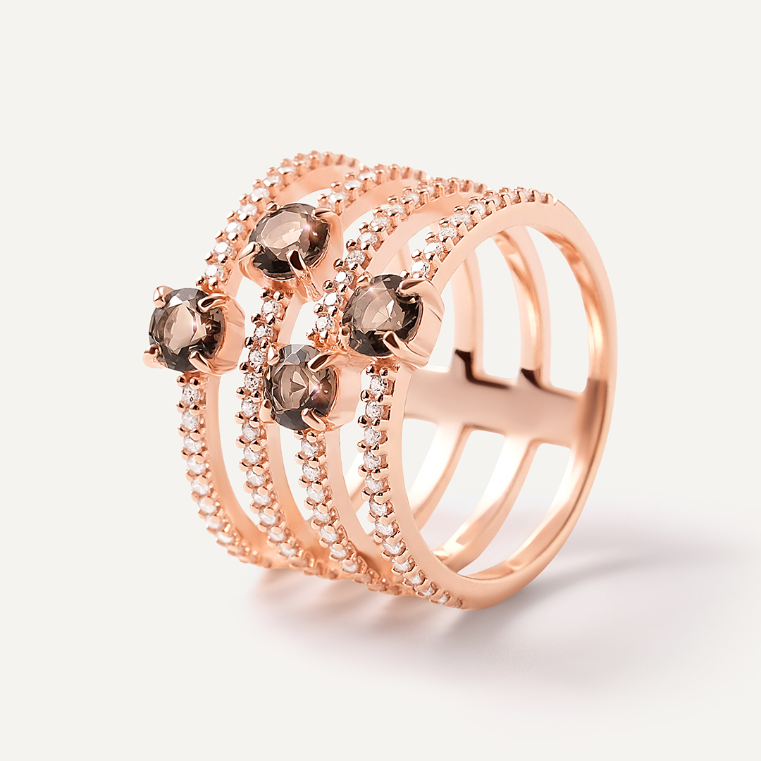 Серебряное кольцо с раухтопазами