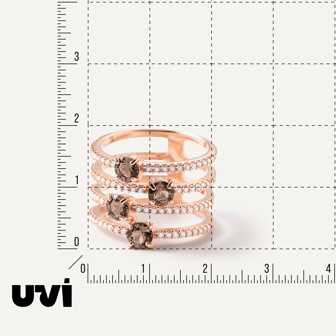 Серебряное кольцо с раухтопазами