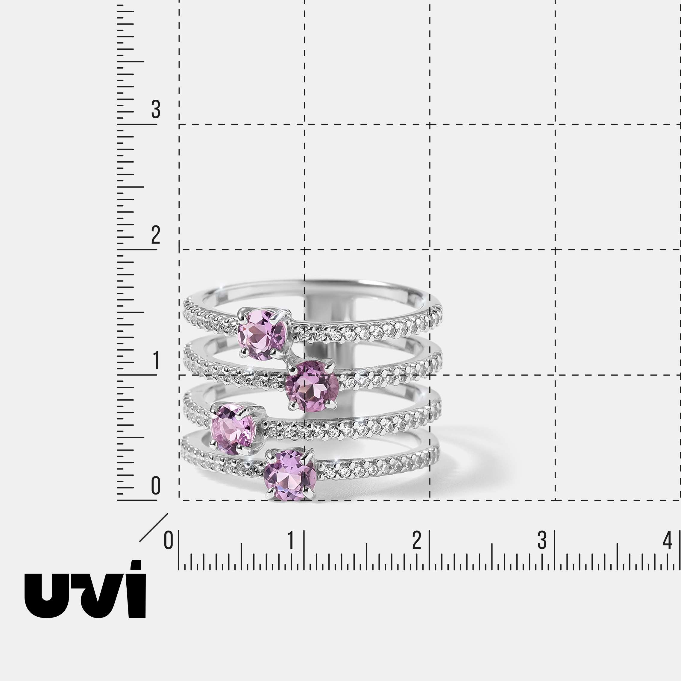 Серебряное кольцо с аметистами