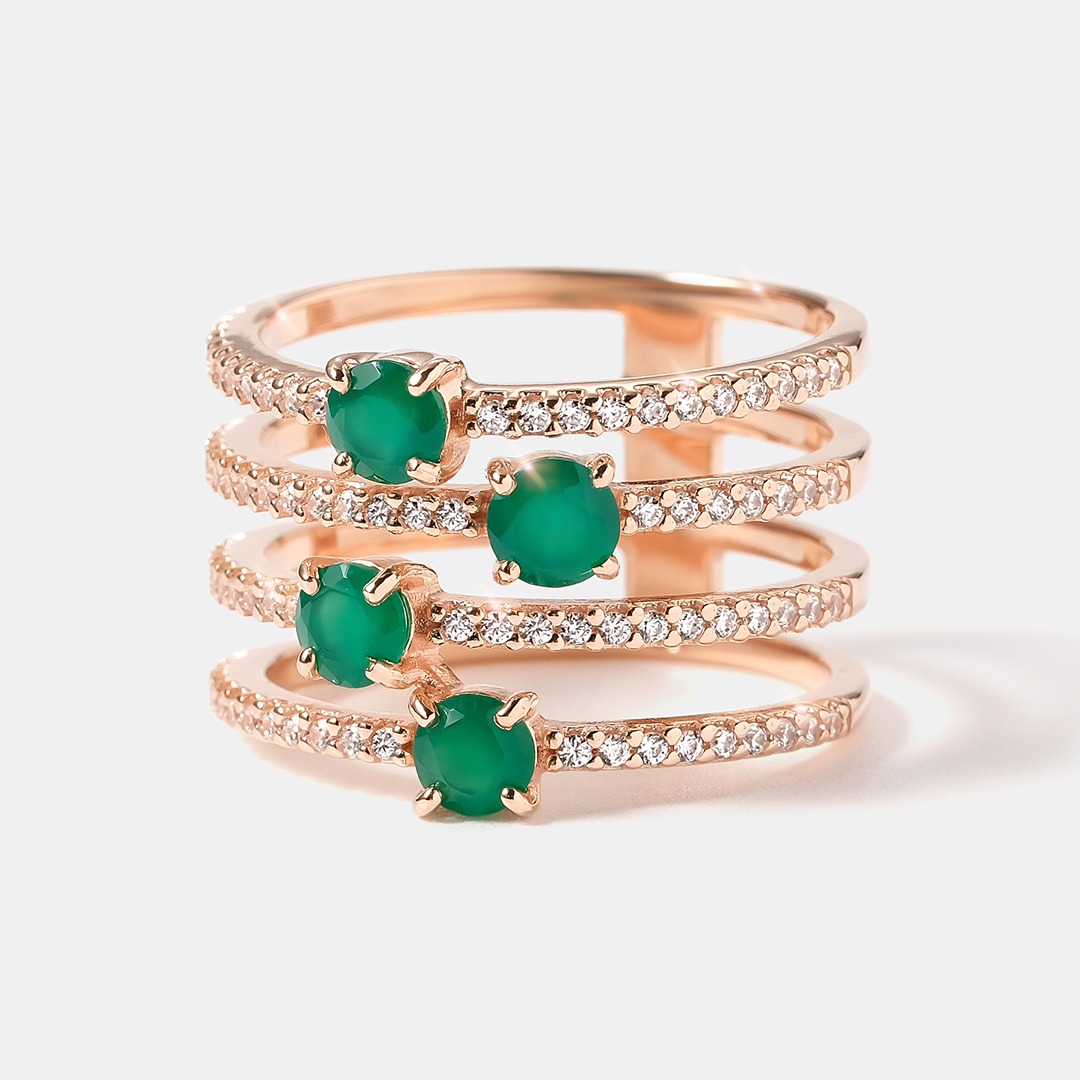 Серебряное кольцо с агатами