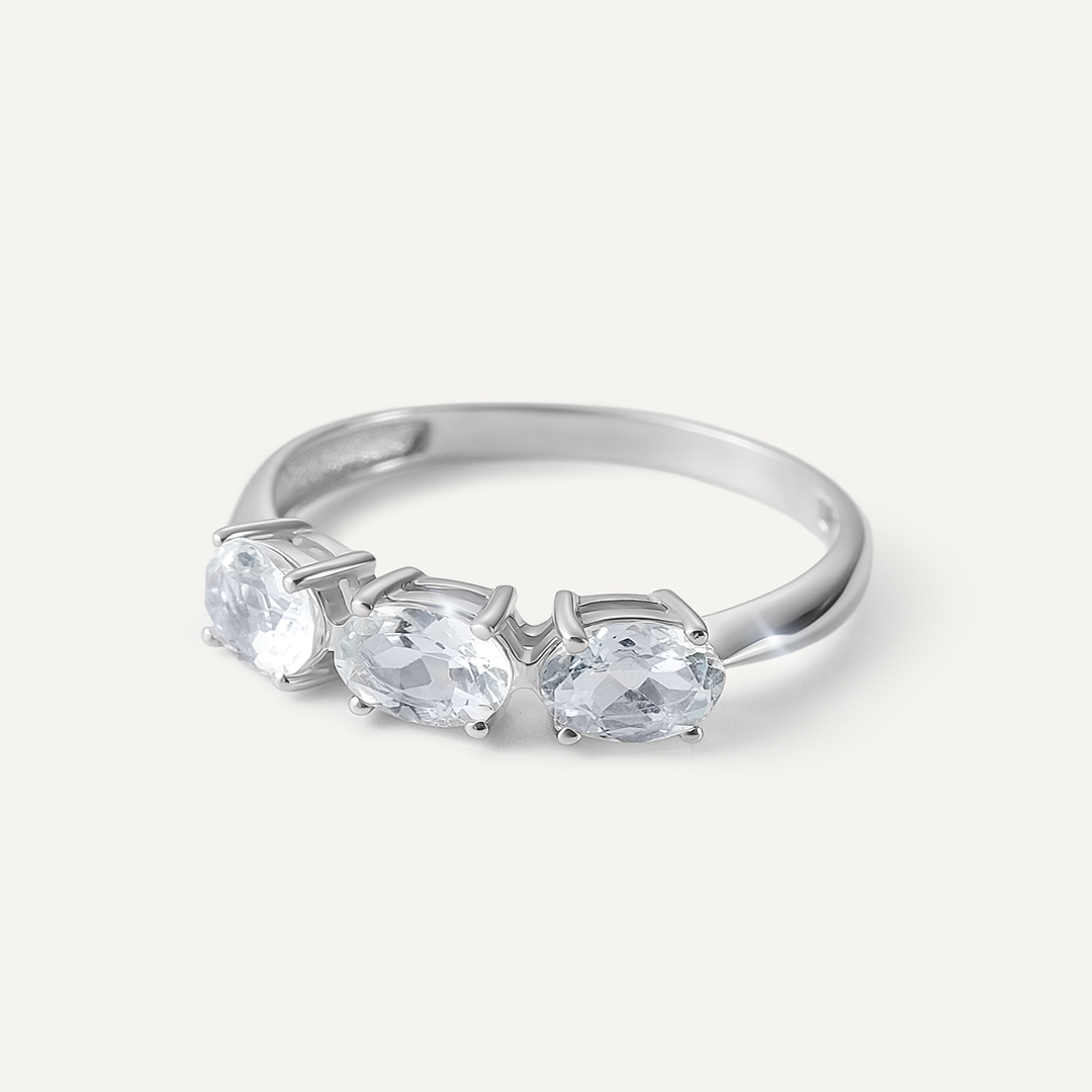 Серебряное кольцо с аквамаринами