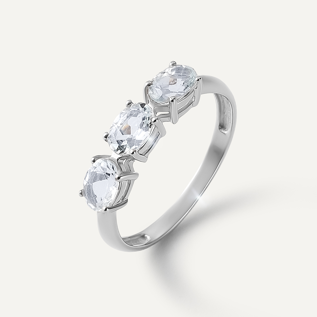 Серебряное кольцо с аквамаринами