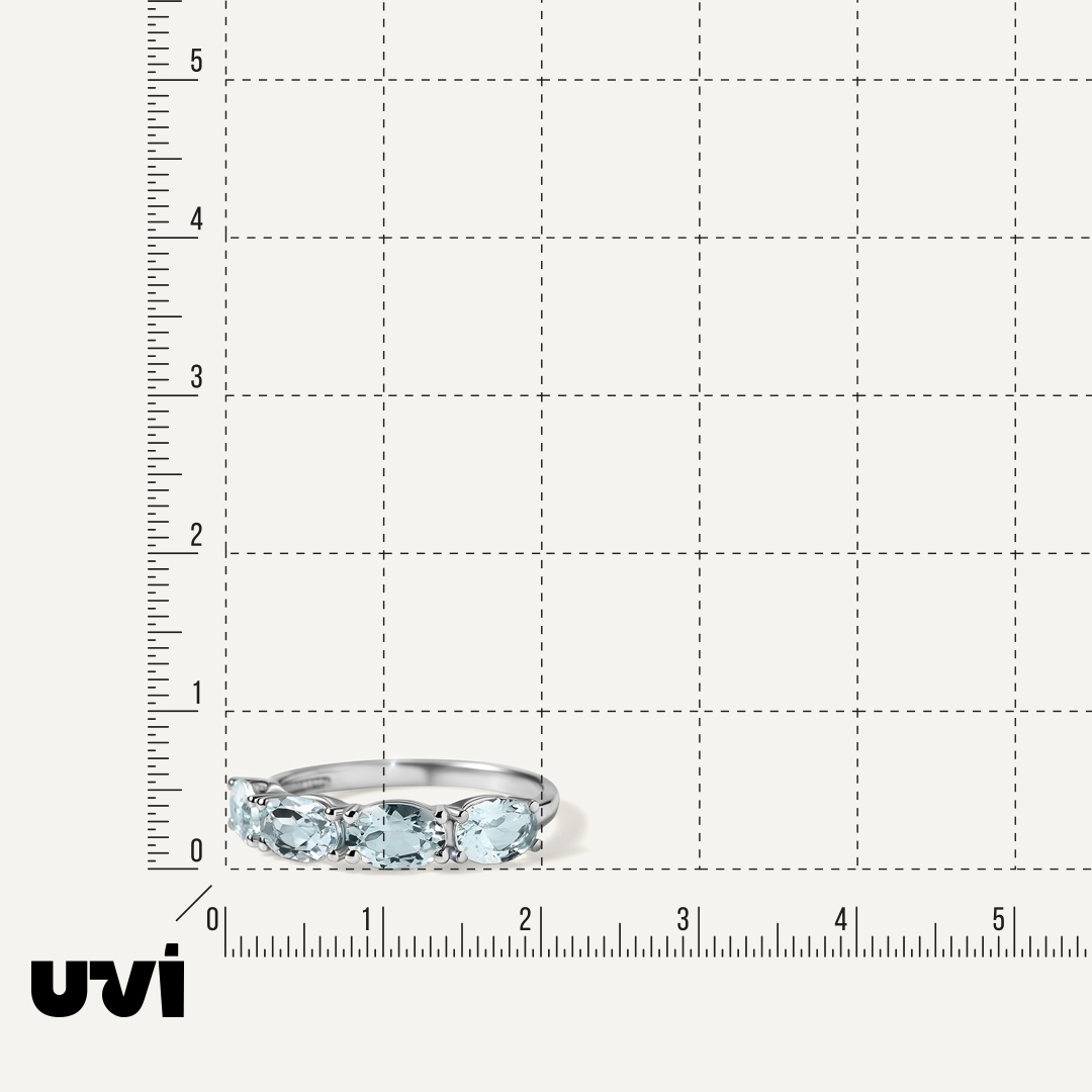 Серебряное кольцо с аквамаринами