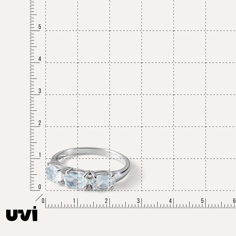 Серебряное кольцо с аквамаринами