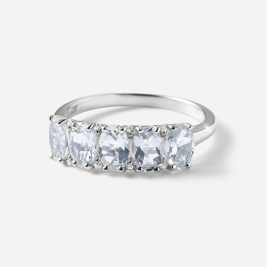 Серебряное кольцо с аквамаринами