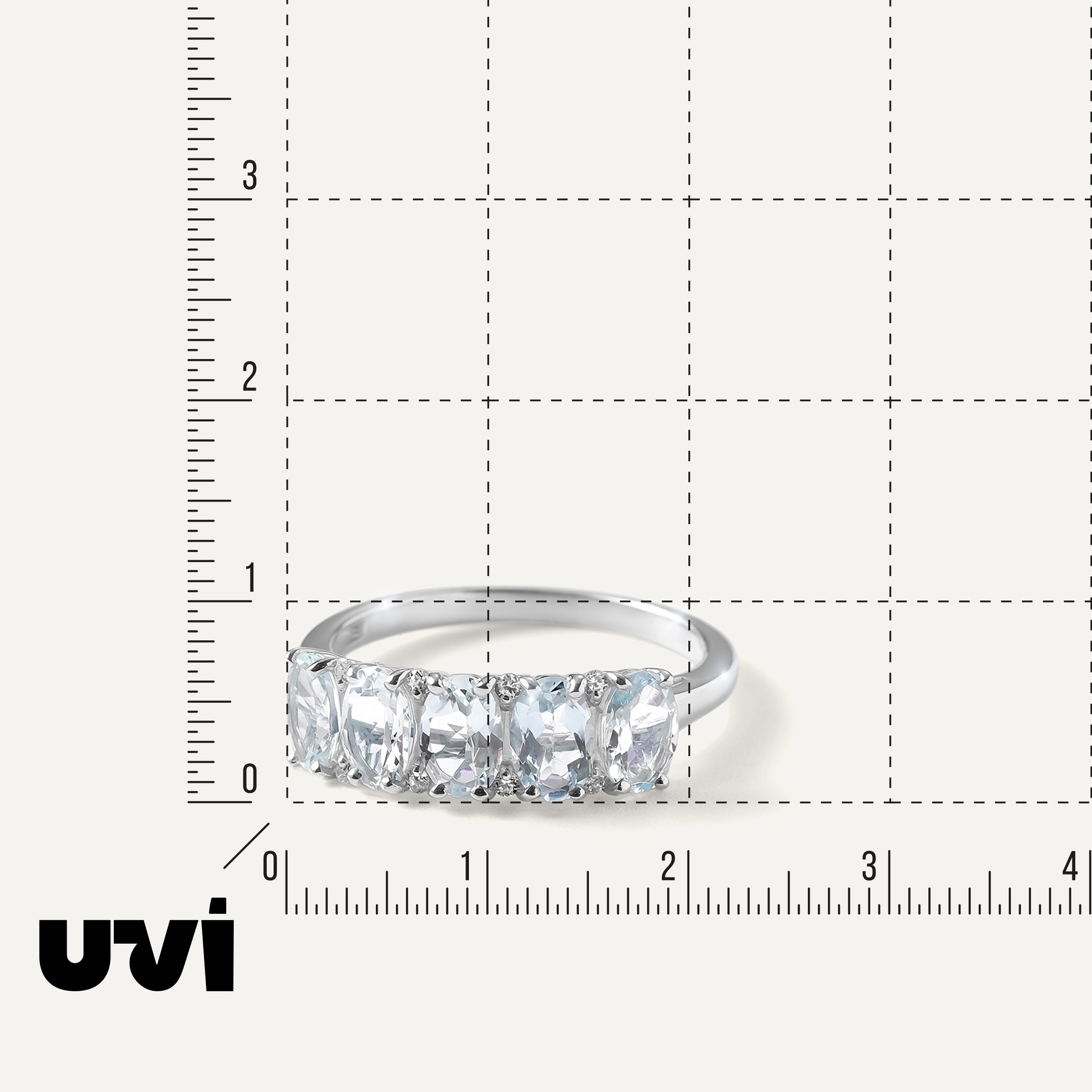 Серебряное кольцо с аквамаринами