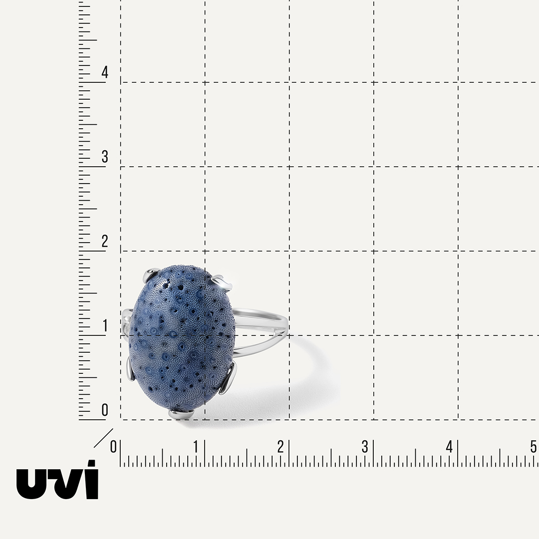 Серебряное кольцо с кораллом Акори