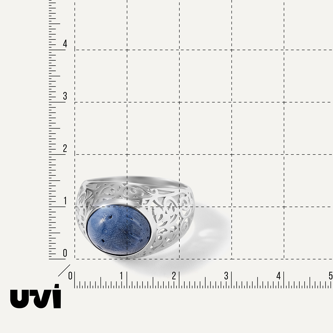 Серебряное кольцо с кораллом Акори