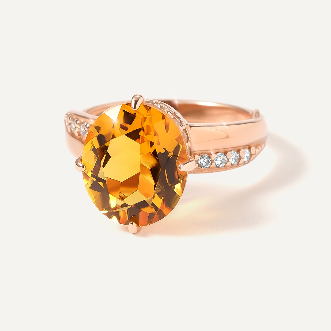 Серебряное кольцо с цитрином