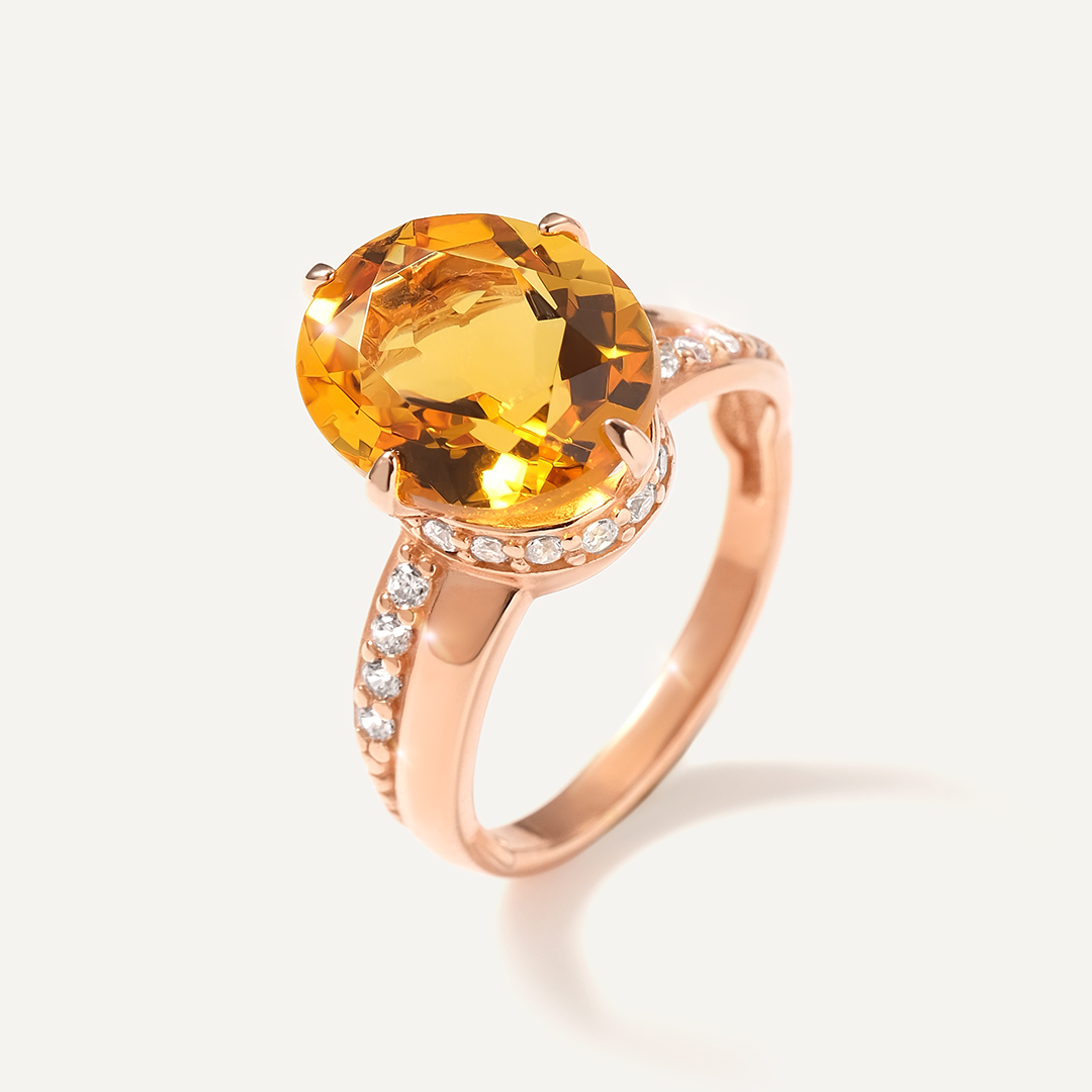 Серебряное кольцо с цитрином