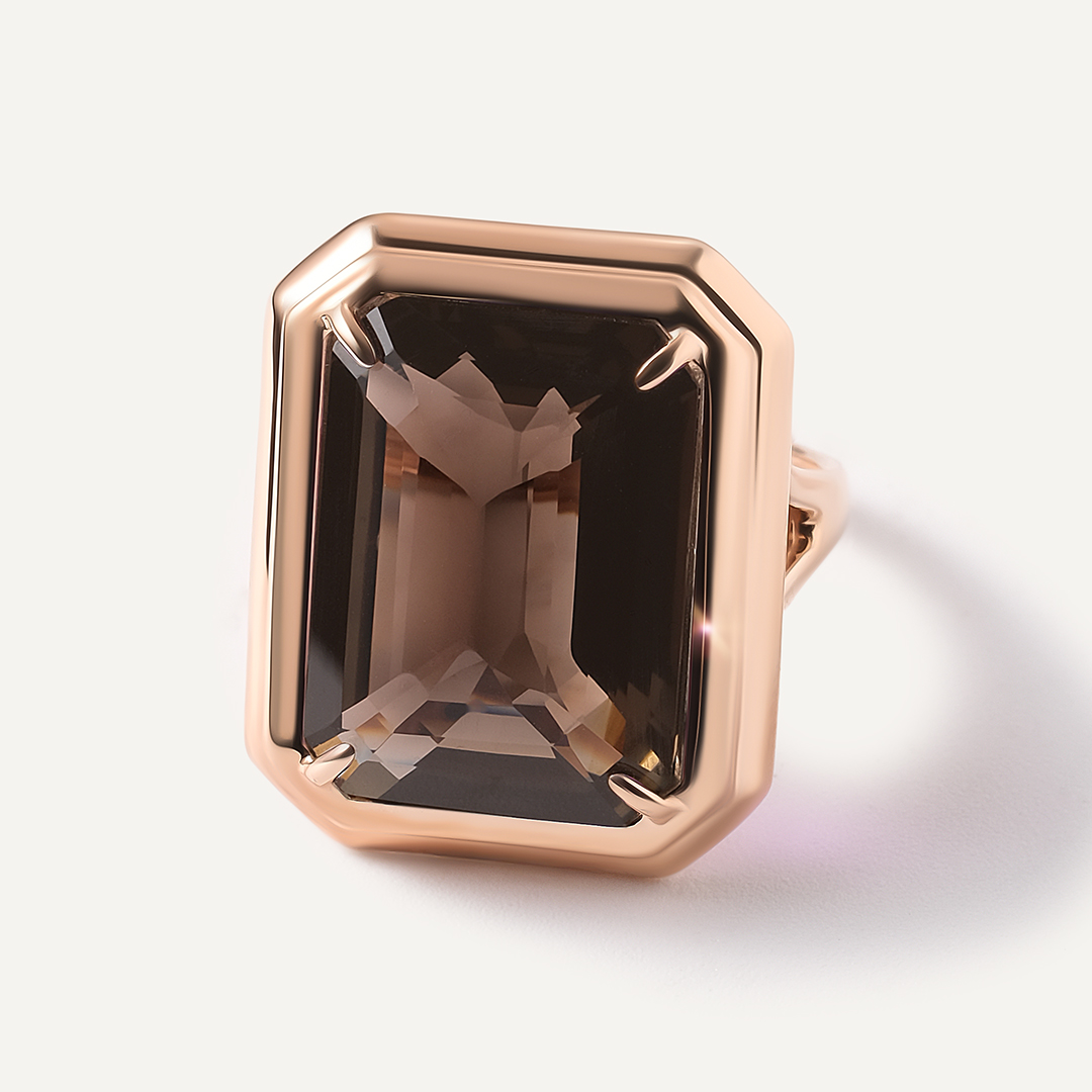 Серебряное кольцо с раухтопазом