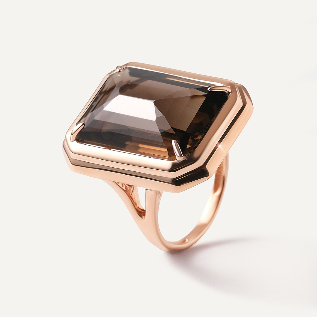 Серебряное кольцо с раухтопазом