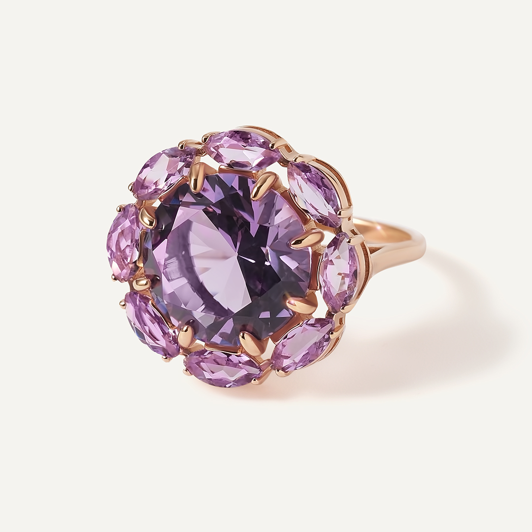 Серебряное кольцо с аметистами