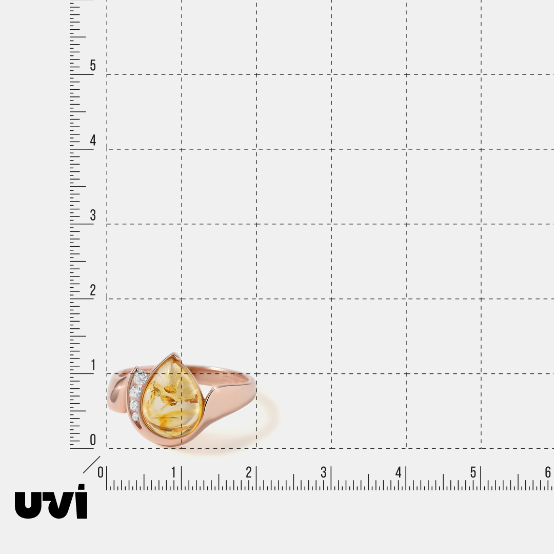Серебряное кольцо с янтарем