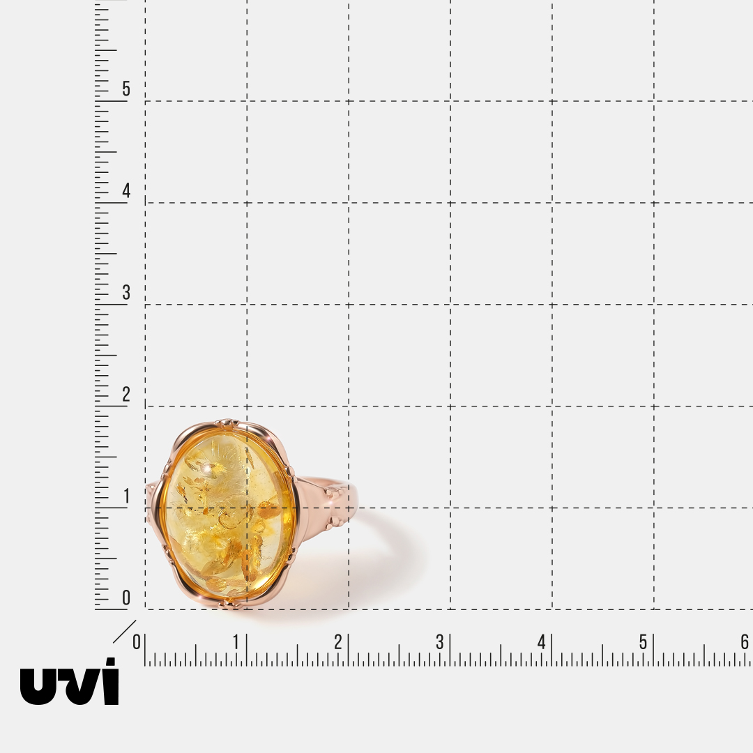 Серебряное кольцо с янтарем