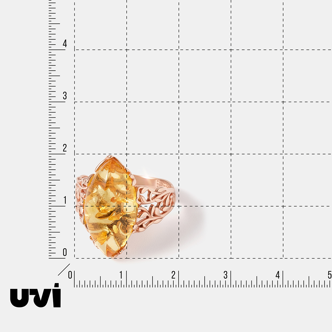 Серебряное кольцо с янтарем