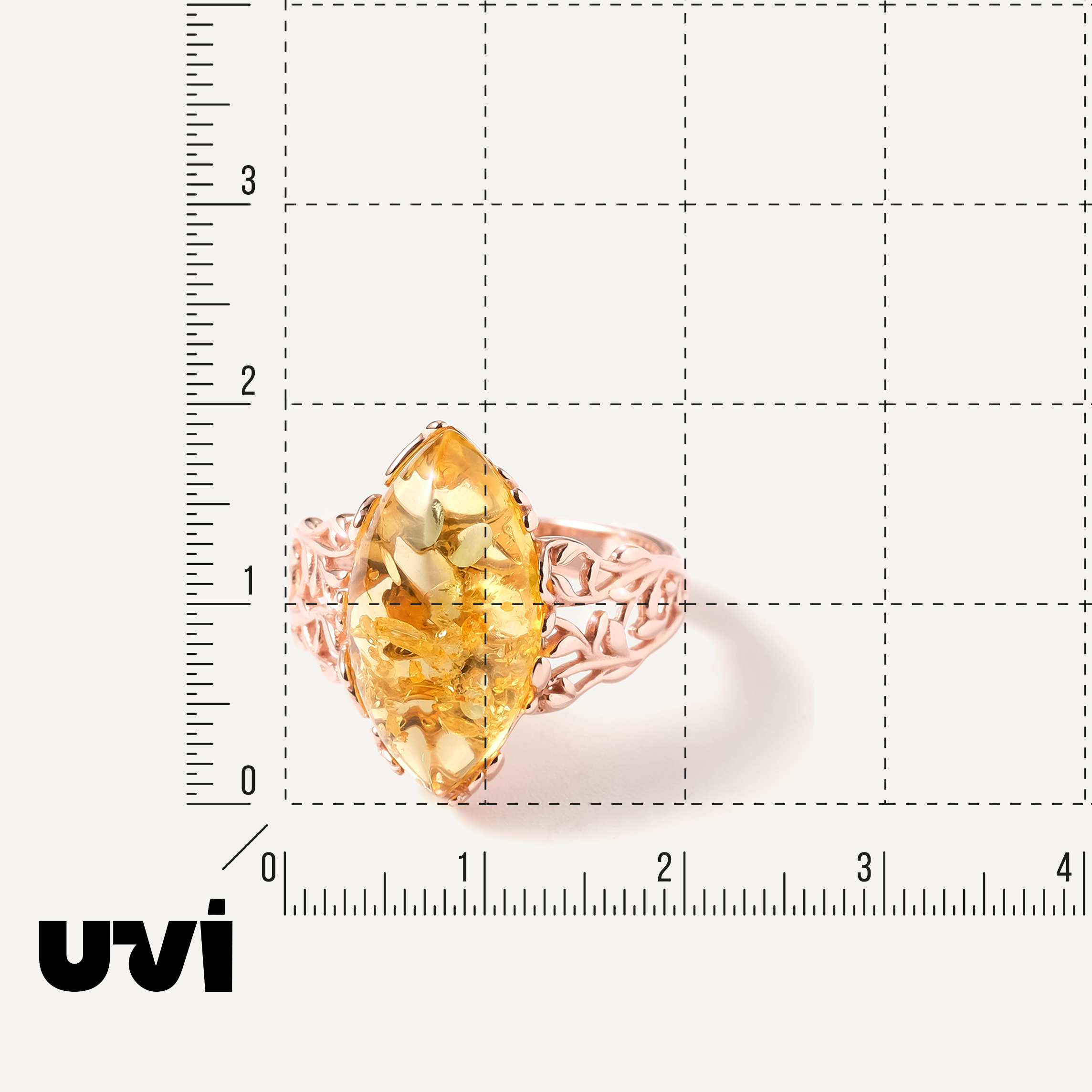 Серебряное кольцо с янтарем