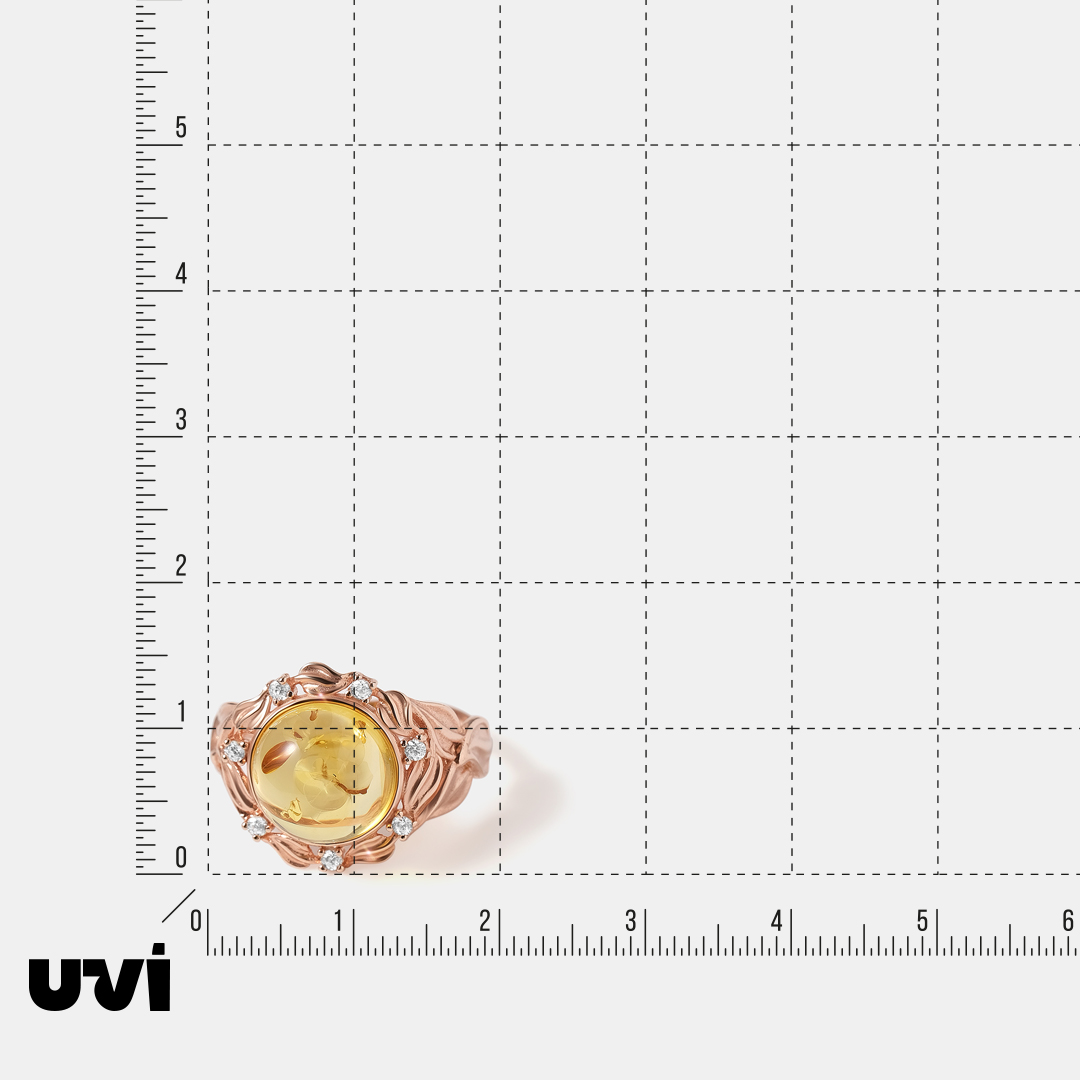 Серебряное кольцо с янтарем