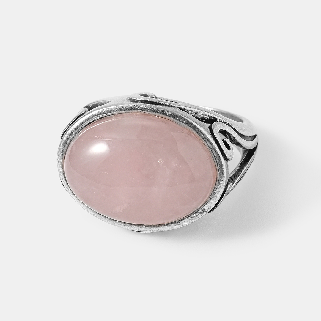 Серебряное кольцо с розовым кварцем