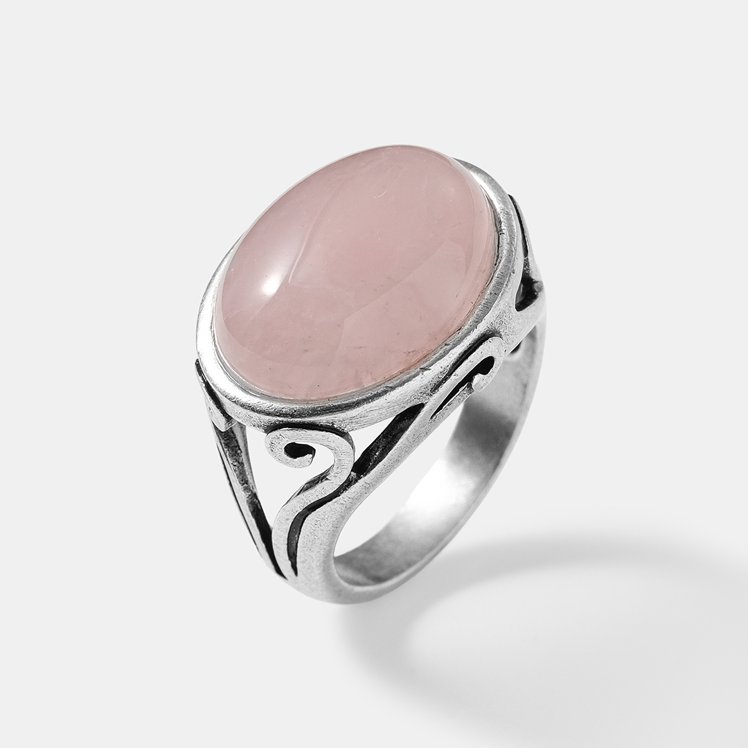 Серебряное кольцо с розовым кварцем