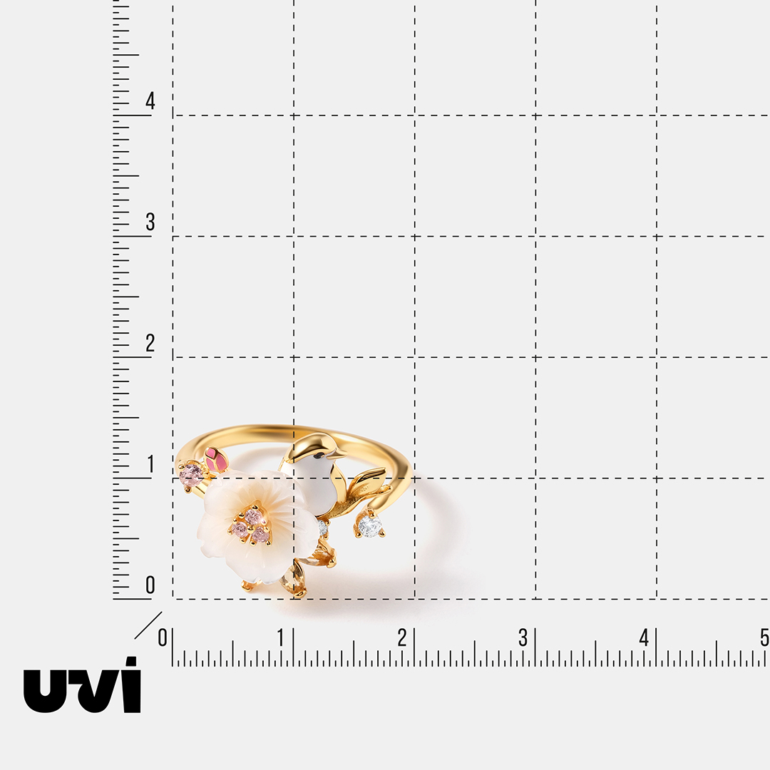 Серебряное кольцо с перламутром "Птичка"