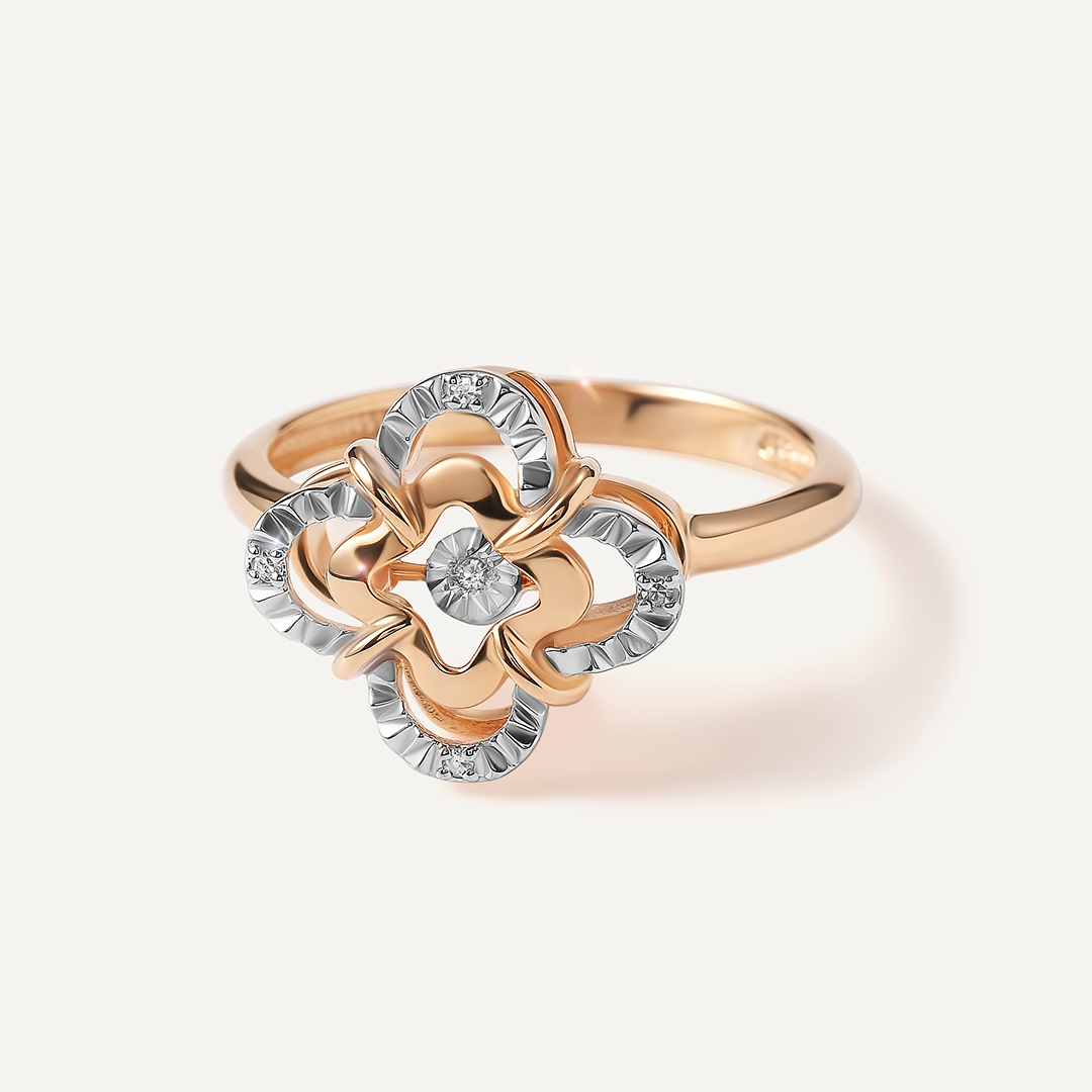 Серебряное кольцо с бриллиантом "Танцующий камень"