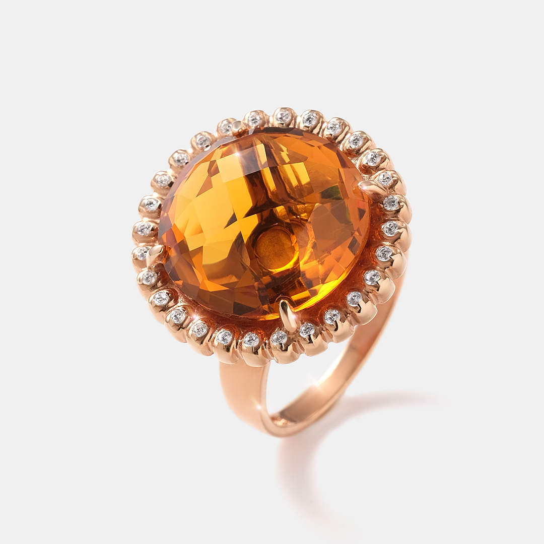 Серебряное кольцо с цитрином