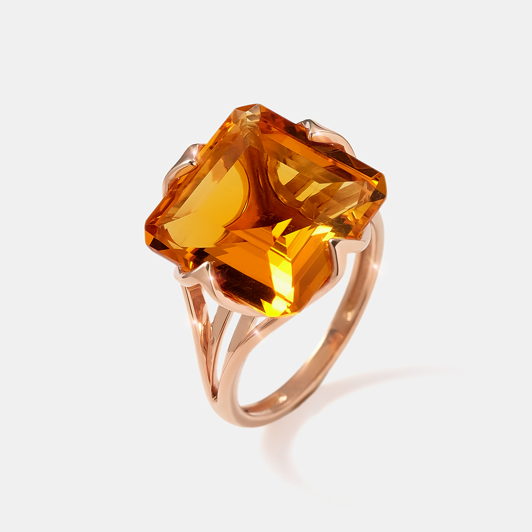 Серебряное кольцо с цитрином