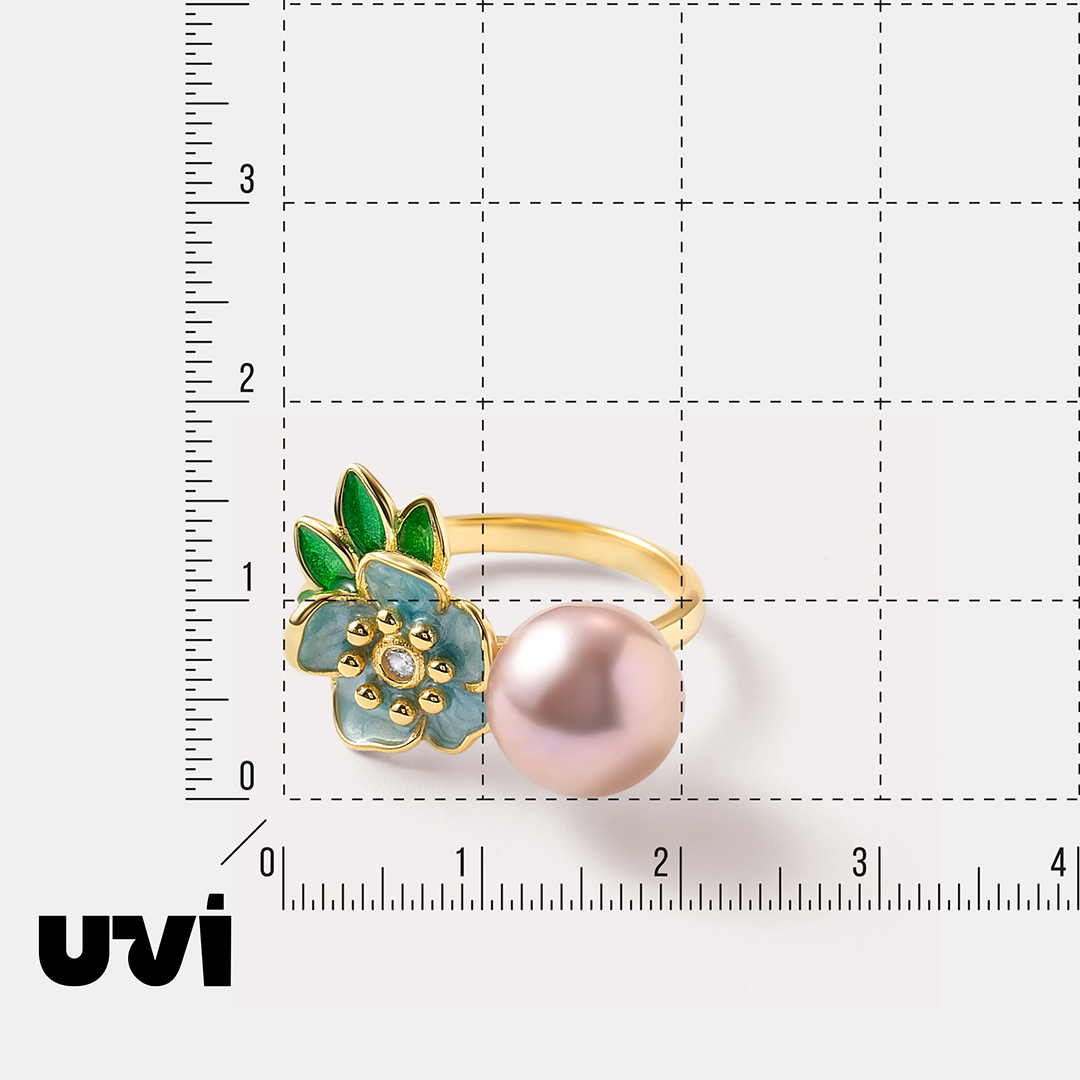 Серебряное кольцо с жемчугом Эдисон "Цветок"