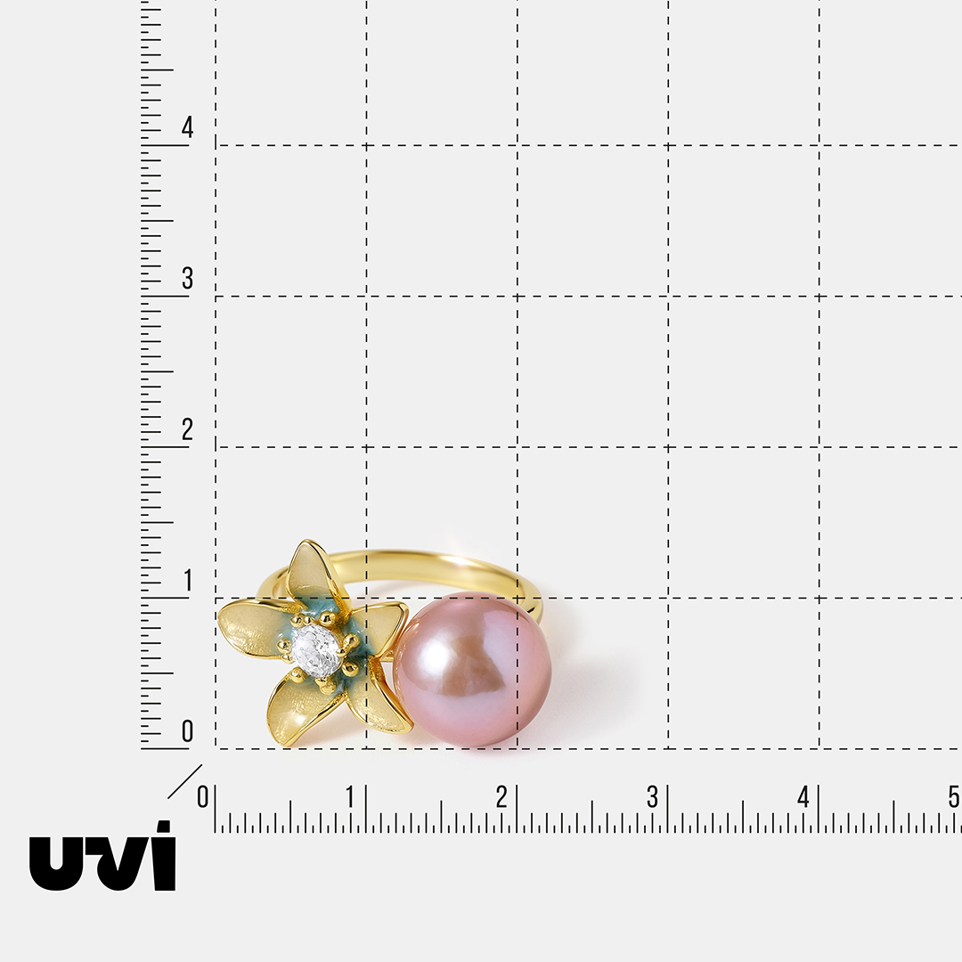 Серебряное кольцо с жемчугом Эдисон "Цветок"
