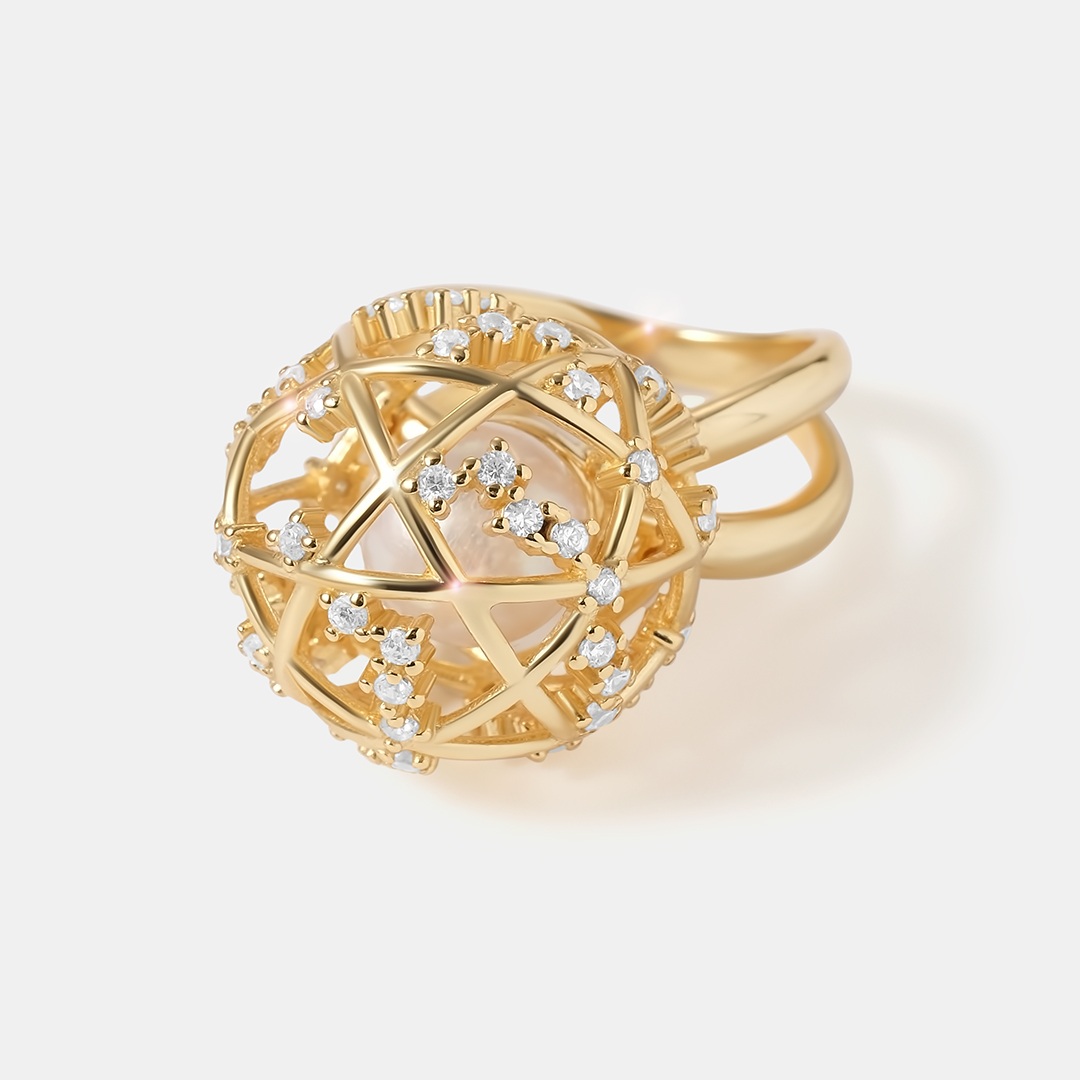 Серебряное кольцо с жемчугом Эдисон