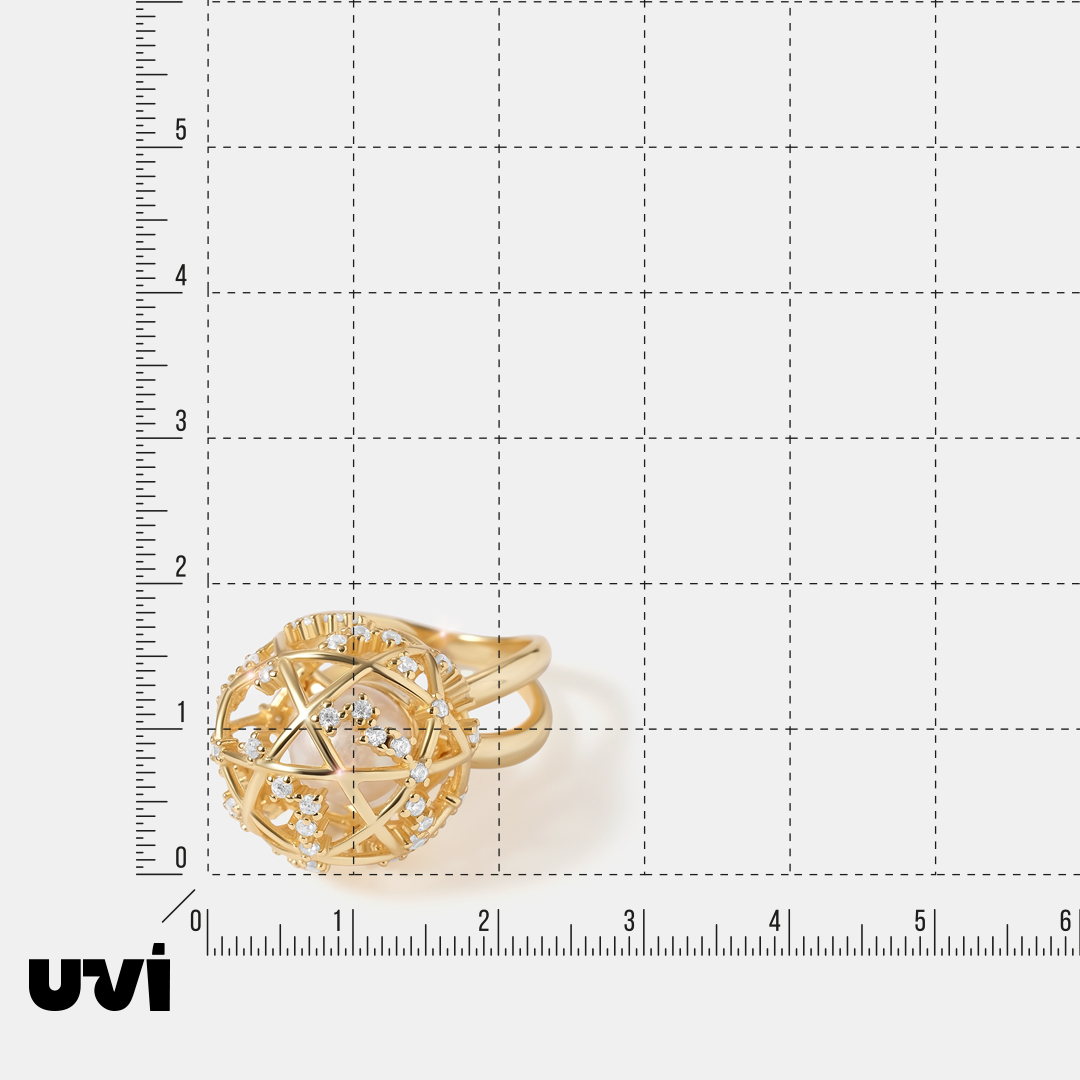 Серебряное кольцо с жемчугом Эдисон