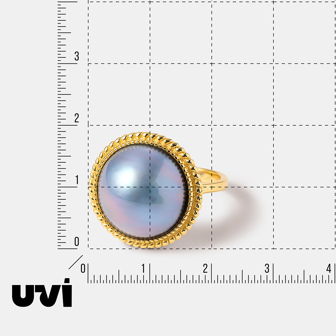 Серебряное кольцо с жемчугом Мабе