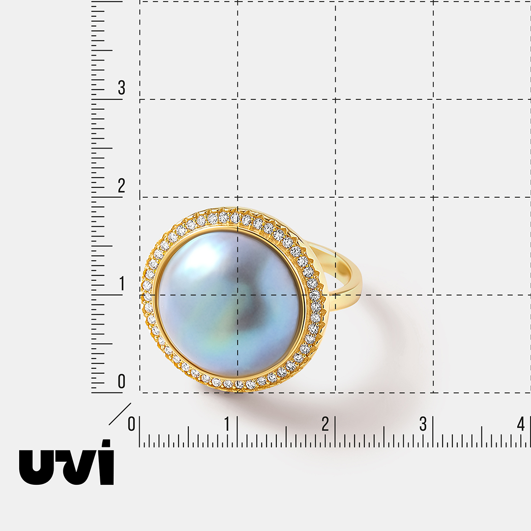 Серебряное кольцо с жемчугом Мабе