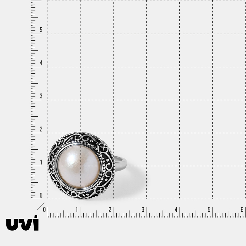Серебряное кольцо с жемчугом Мабе