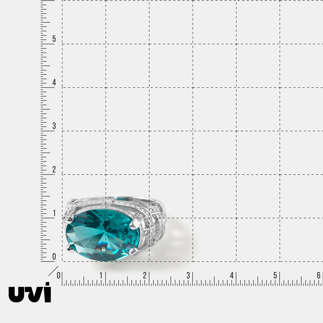 Серебряное кольцо с зеленой шпинелью