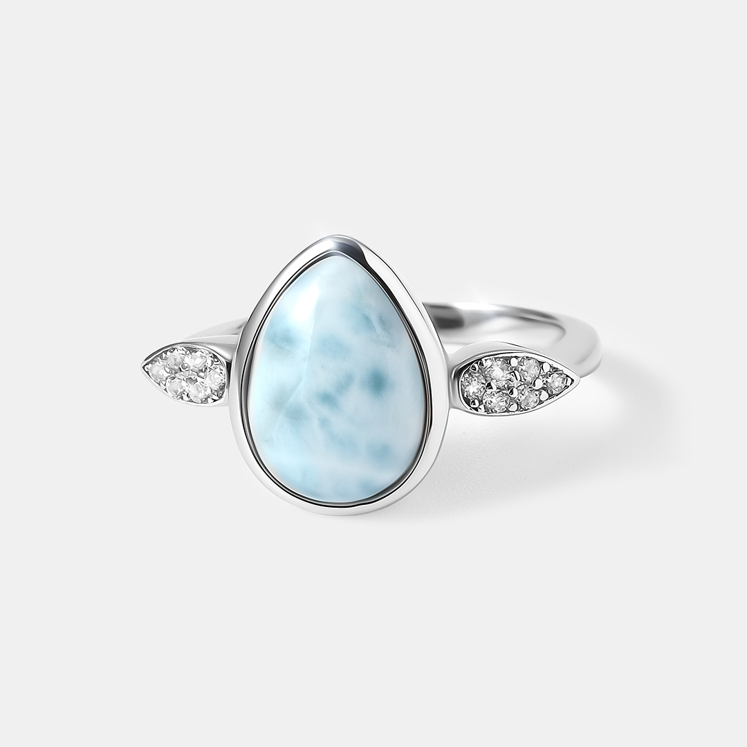Серебряное кольцо с ларимаром