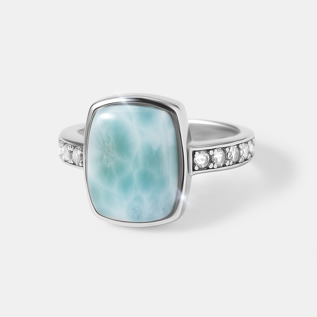 Серебряное кольцо с ларимаром