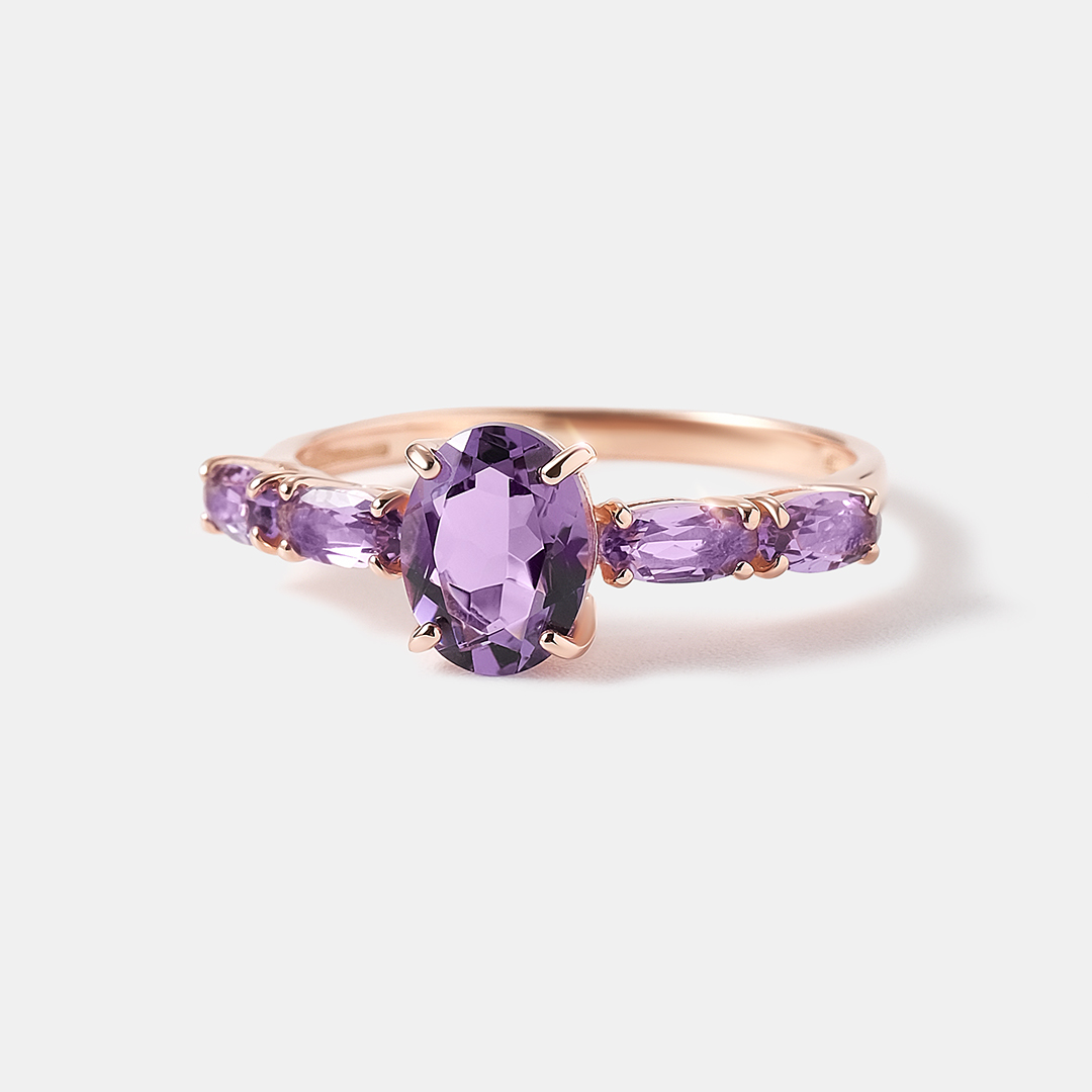 Серебряное кольцо с аметистами