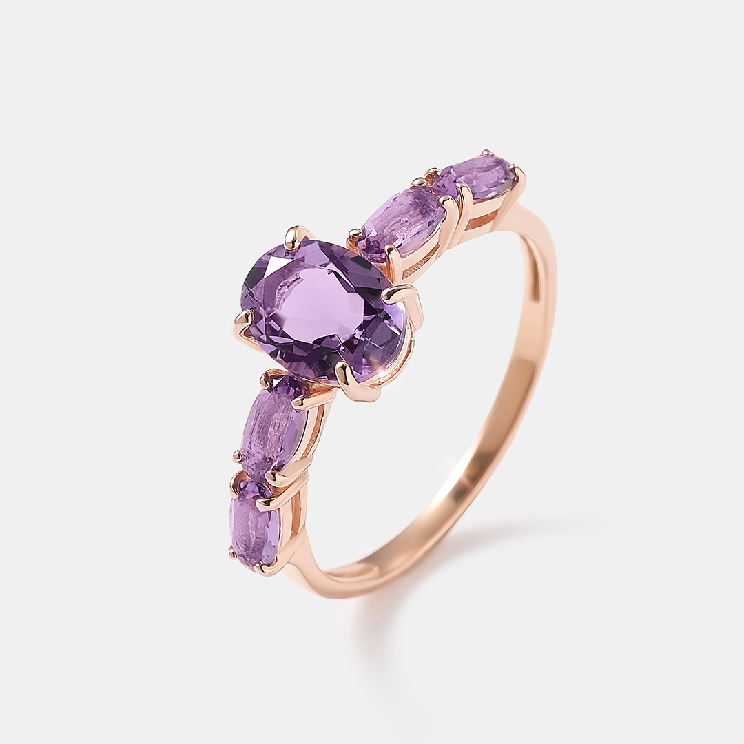 Серебряное кольцо с аметистами