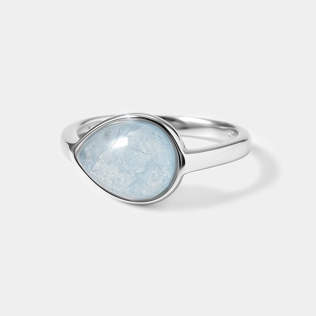 Серебряное кольцо с аквамарином